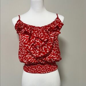 Bird Patterned Sleeveless Top